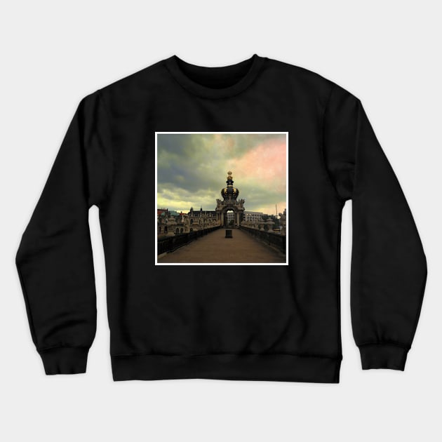 Retro rainbow sky Dresden Germany sightseeing trip photography from city scape Europe trip Crewneck Sweatshirt by BoogieCreates